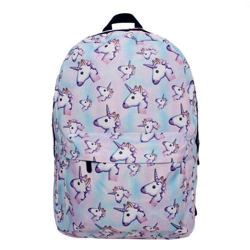 leegoal Traveling Girls 3D Unicorn Print Backpack Zipper School Bag - intl