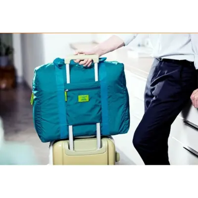 Waterproof Travel Bag Clothes Package Nylon Big Capacity Foldable Wash Bag Makeup Outdoor Hanging Unisex Storage Bag (Green)