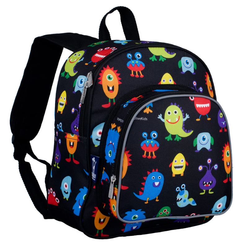Wildkin Olive Kids Monsters Pack n Snack Backpack School Bag