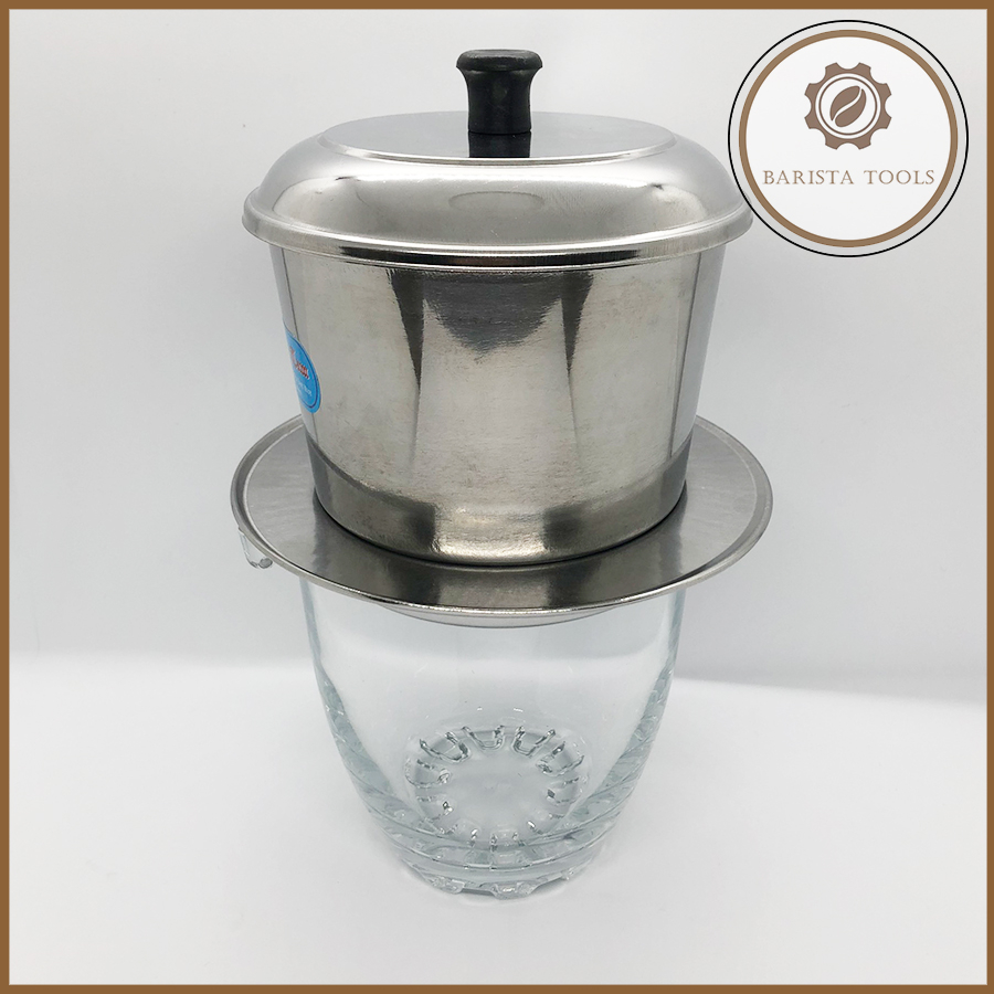 Bộ phin pha cà phê 1 lạng inox - thủy tinh