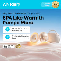 Anker eufy Security Heated Wearable Breast Pump S1 Pro Slim Hands-Free with Industry-Leading HeatFlow Tech Wireless Charging Case App-Controlled OptiRhythm Hospital-Grade Suction in-Bra Use T8D04