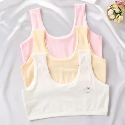 【Ready Stock】Tank Top For Girls Cotton Kids Underwear Cute Cartoon Camisole Baby Bras Undershirt Teens Vest Girl Singlet Shirt Children's Underwear