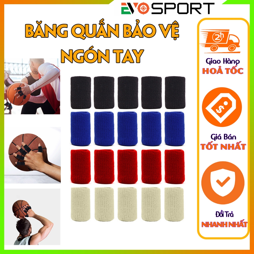 Set 10 Băng Quấn Bảo Vệ Ngón Tay Co Giãn Thoáng Khí Khi Chơi Bóng Rổ Bóng Chuyền
