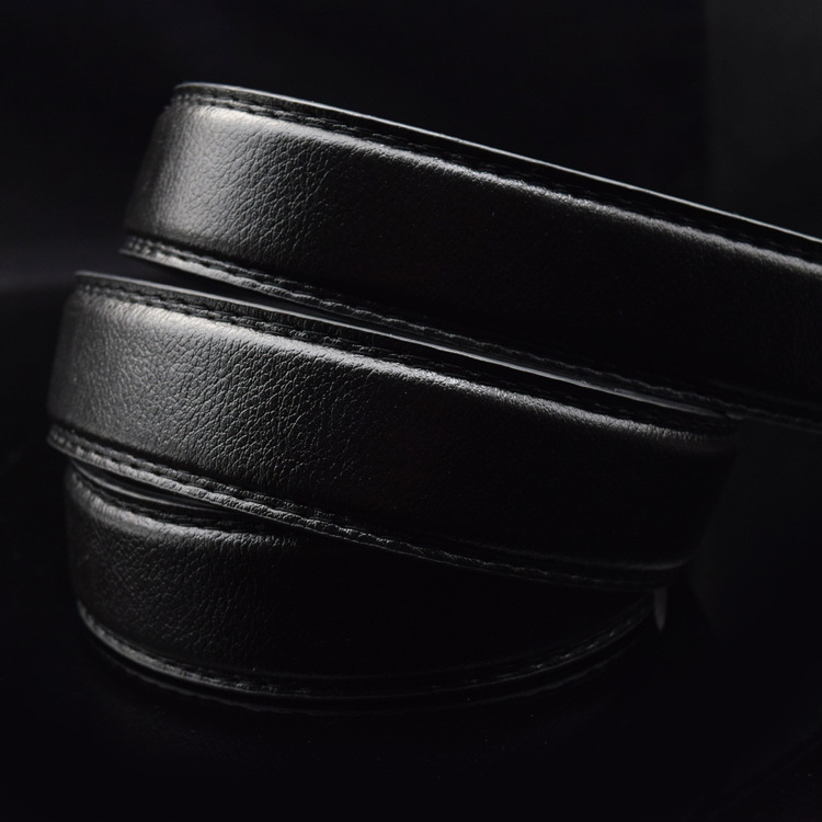 [new tide] Men's Automatic Network Gift Small Gift Belt PU Cutting Edge Bilateral Line Casual Headless Belt