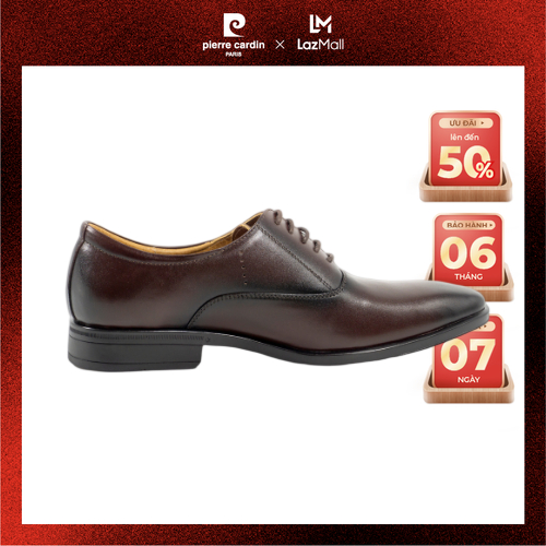 Giày Nam Pierre Cardin chất liệu da bò thật nhập khẩu, đế cao su chống trơn trượt, bảo hành 12 tháng