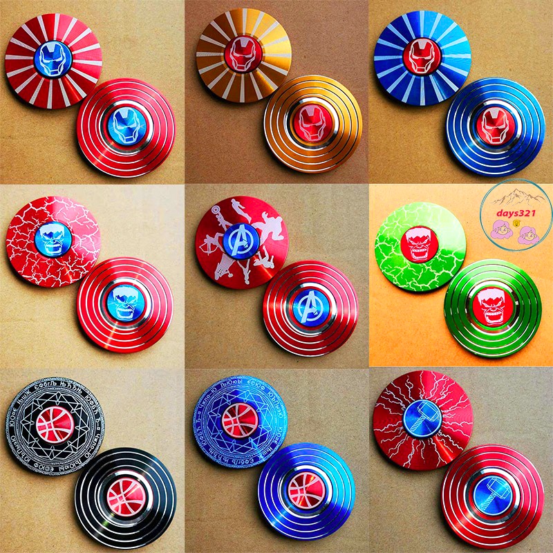 Con quay Fidget Spinner Đội trưởng Mỹ Người nhện người sắt Hulk Caption American bằng kim loại cực chất - MSP866401