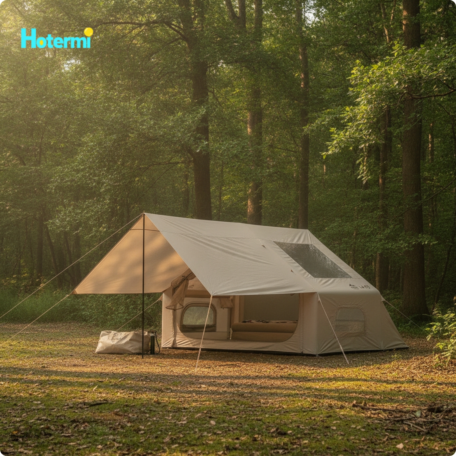 footful Quick Setup Inflatable Tent with Awning Ventilated Inflatable Tent with Mesh Openings and Doors Waterproof Portable for Campers, Outdoor Trips ราคา 15,470 บาท*ส่งฟรี