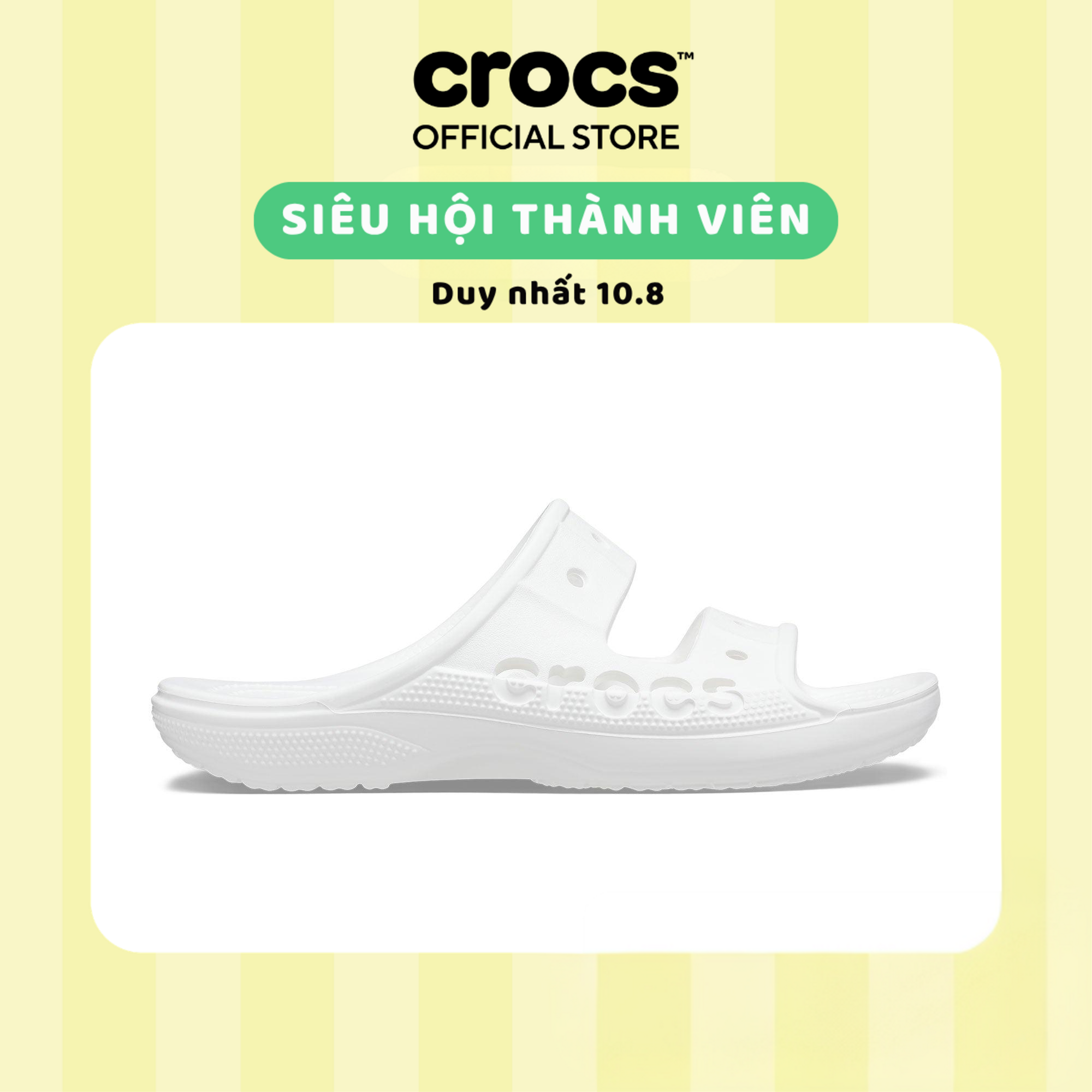 Dép Unisex Crocs Baya White - 207627-100