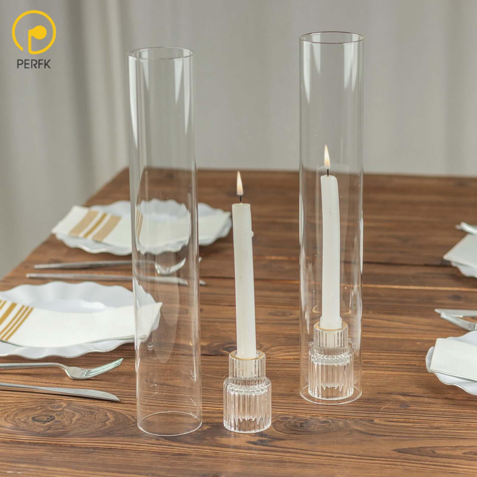 2x Candle Holders Long Candlestick Holders Trendy Multifunctional Cylinder Glass Flower Vases for Housewarming Gift Apartment ราคา 15,541 บาท*ส่งฟรี