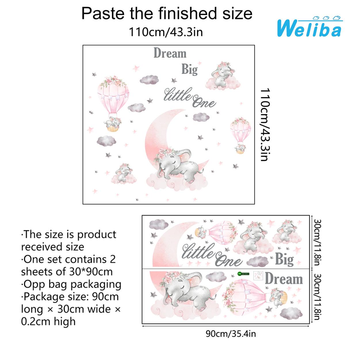 【Weliba】 Artistic For Pink Baby Elephant Wall Decals for Fun and Playful Room Decor [New Hot Sale] ราคา 197 บาท*ส่งฟรี