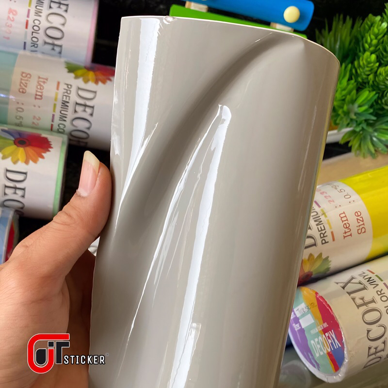 Skotlet porsche grey pastel glossy sticker scotlite abu pastel premium color vinyl Harga 12,780 rupiah*Gratis Ongkir