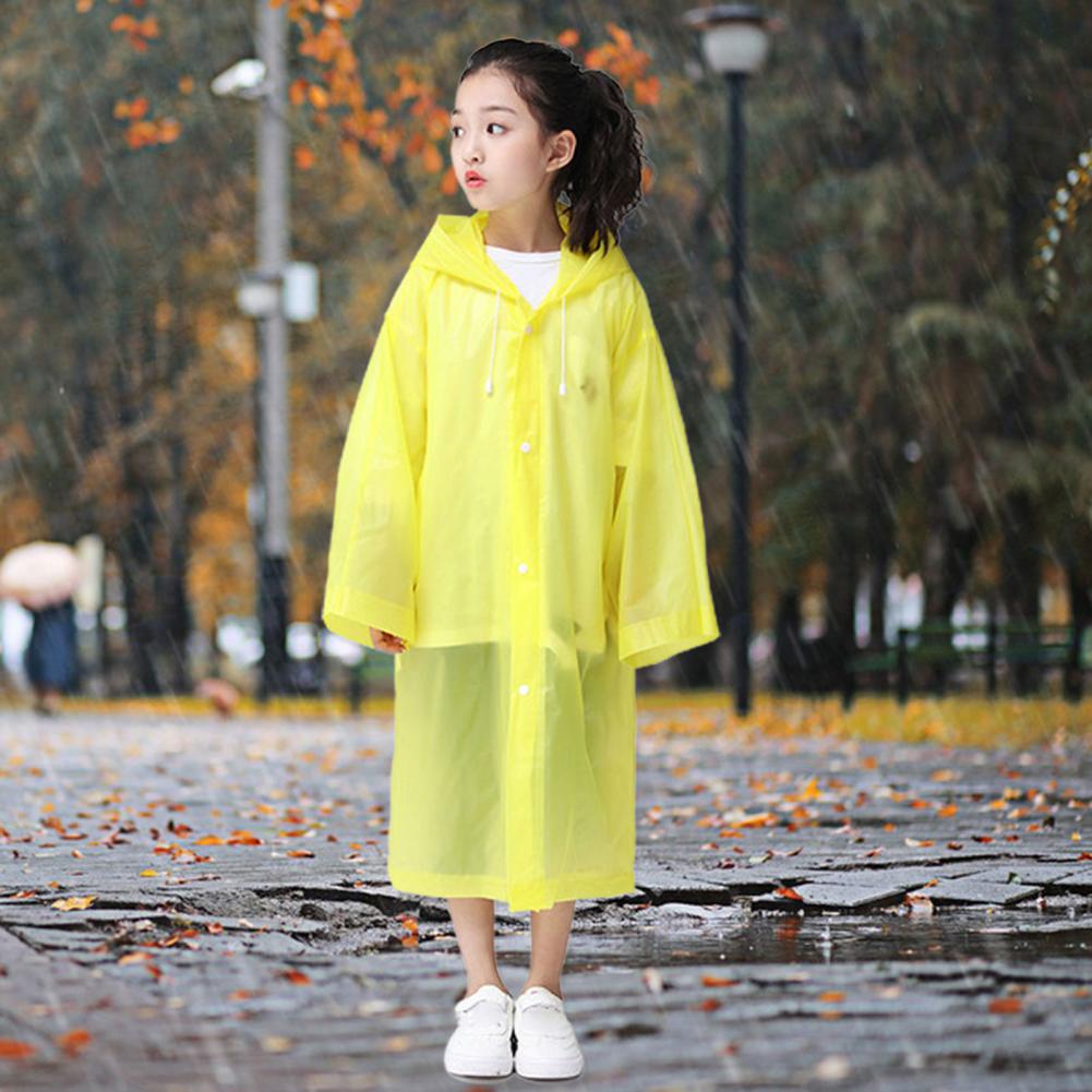 Useful Rain Cape Long Lasting Hooded Raincoat Portable Long Kids Hooded Poncho Waterproof ราคา  219 บาท*ส่งฟรี
