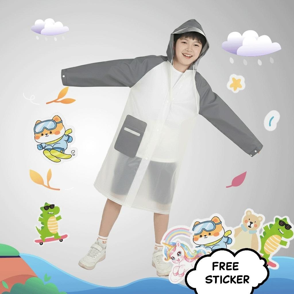 Jas Hujan Anak Korea Bahan Eva Desain Modern Free Sticker Kartun Lucu - 805 Harga 38,850 rupiah*Gratis Ongkir