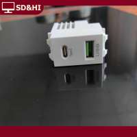 SD&HI 1pcs 220V Điện thoại di động sạc Bảng điều khiển ổ cắm USB + Loại C mô-đun điện 5V biến áp 2.1A sạc điện ổ cắm chuyển đổi Bộ chuyển đổi