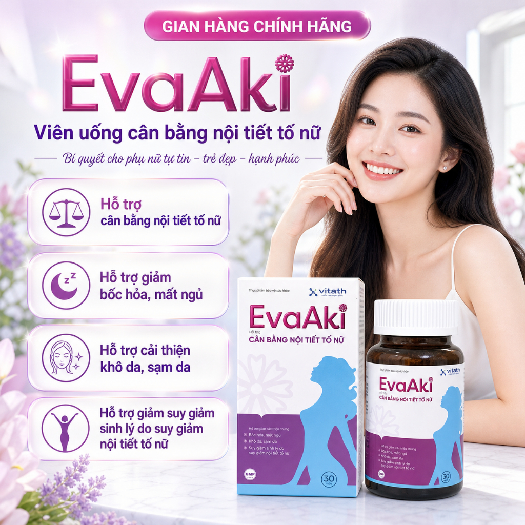 Viên Uống Eva Aki Vitath - Eva aki Cân Bằng Nội Tiết Tố Nữ - Gardencos
