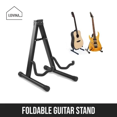 FOLDABLE ACOUSTIC GUITAR STAND PORTABLE BASS HOLDER INSTRUMENT DISPLAY