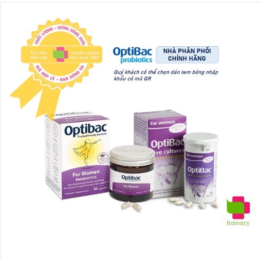 Men vi sinh Optibac tím Optibac Probiotics For Women, UK Anh Quốc giảm vie^m phụ khoa cho phụ nữ và mẹ bầu