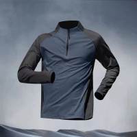 VINTLOOK Sports T-shirt long-sleeved track and field training suit quick-drying top outdoor running fitness half-zip long-sleeved top