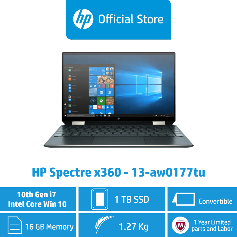 HP Spectre x360 Convertible 13-aw0177TU / Intel® Core™ i7-1065G7 / 16GB RAM / 1TB SSD / Convertible / Touchscreen / Light / Long Battery Life