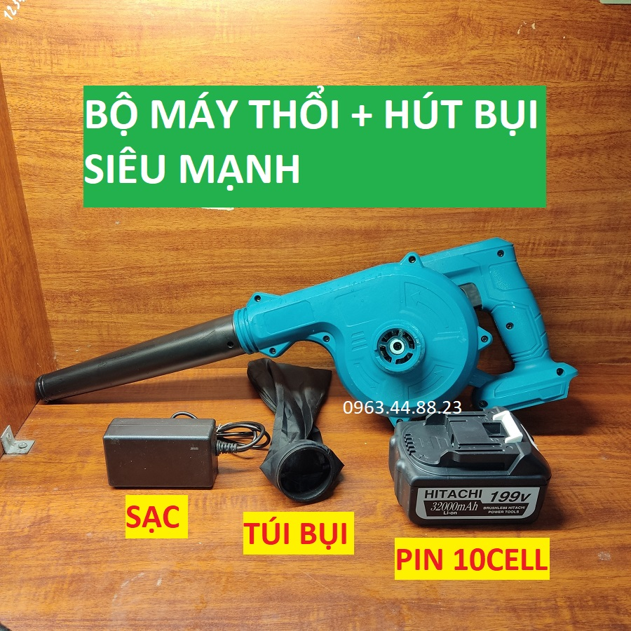 Máy thổi bụi dùng pin 10cell dung lượng khủng chân pin thông dụng makitaa máy thổi hút bụi