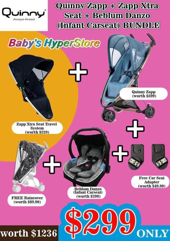 QUINNY Zapp Stroller + Zapp Xtra Seat + Danzo Car Seat BUNDLE DEAL Singapore