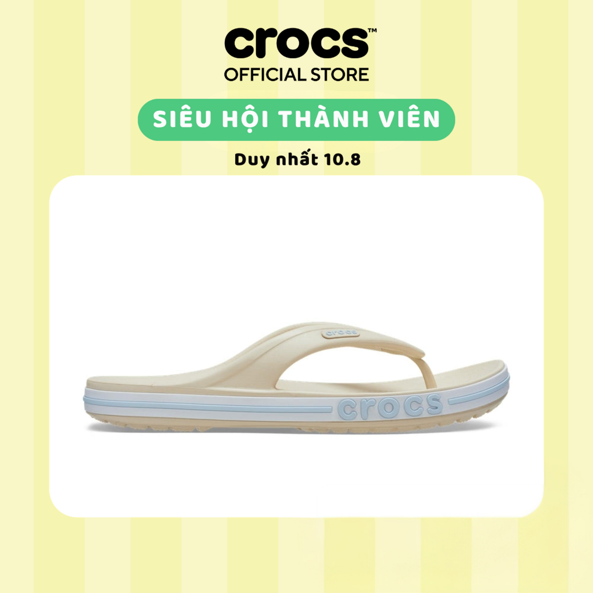 Dép Xỏ Ngón Unisex Crocs Bayaband - Winter White - 205393-1LI