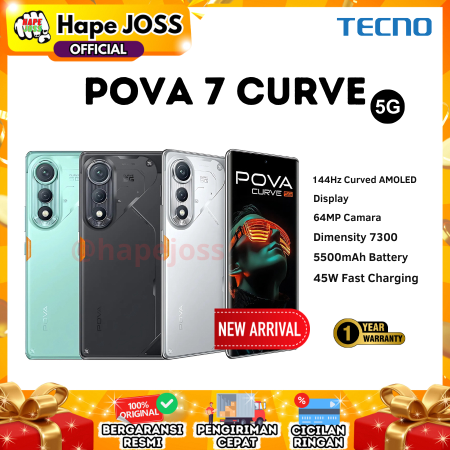 Tecno Pova 7 Curve 5G 8/256GB NFC Garansi Resmi Giá 3,068,010 Đồng*Miễn phí vận chuyển