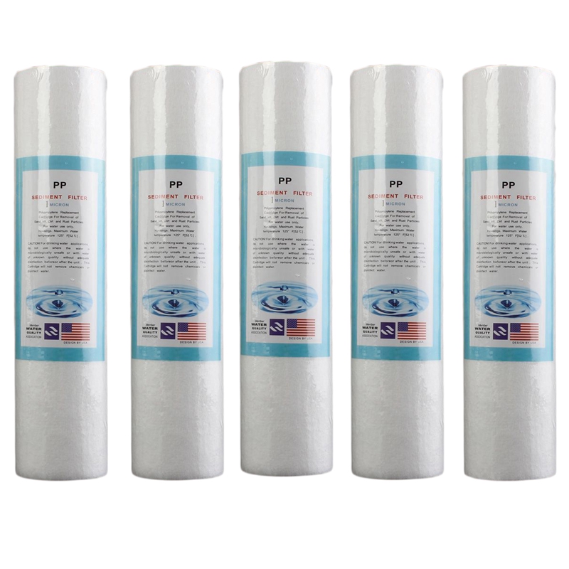 (U G B R) 5Pcs Replacement Water Sediment Filters (5 Micrometer) 2.5" x 10" Cartridges