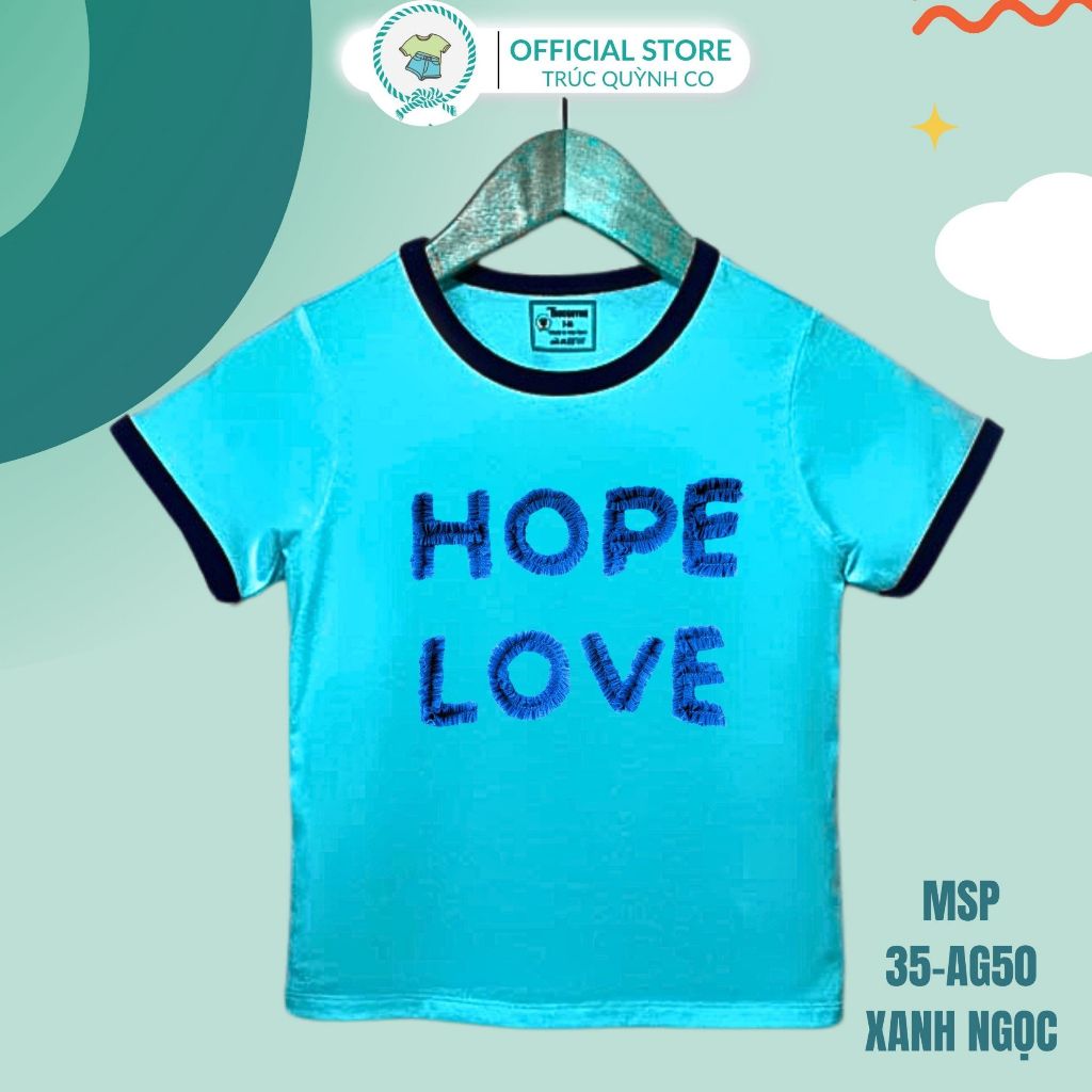 Áo thun tay lỡ Hope Love- Cho Bé Gái Trúc Quỳnh Co bé 12kg đến 52kg - 5