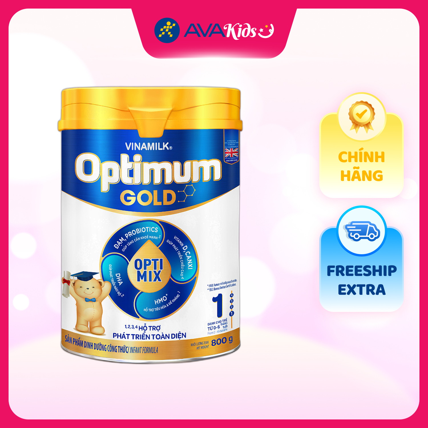 Sữa bột Vinamilk Optimum Gold số 1 800g (0 - 6 tháng)