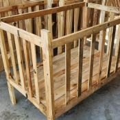 Kuna Wooden Baby Crib without Dropside, Adjustable Palochina Wood