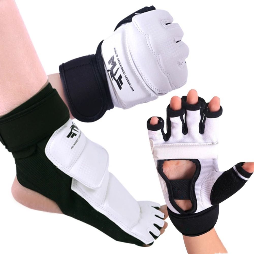 TU3Y Da PU Găng tay đấm bốc Luyện Tập Karate Muay Thái Nửa ngón tay Găng tay Taekwondo Bền Bảo vệ chân Găng tay tập đấm bốc Dành cho người lớn và trẻ em