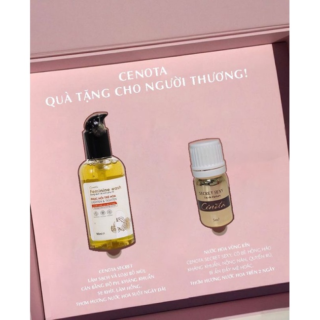 Set Dung Dịch Vệ Sinh Cenota, Nước Hoa Vùng Kín Giúp Se Khít, Làm Sạch Dịu Nhẹ, Trẻ Hóa 180ml