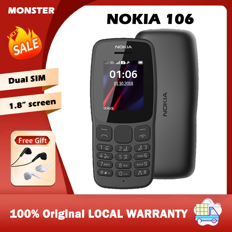 Original Nokia 106 Brand New 800mAh Dual Sim Keypad Cellphone Basic Phone COD