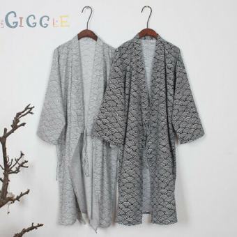 Men Summer Pajamas Pure Cotton Japanese Classic Bathrobe Kimono Yukata Traditional Gown Nightwear Robe