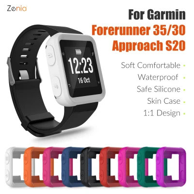 Zenia Skin-friendly Soft Silicone Replacement Protective Case Cover Shell for Garmin Forerunner 35/30 Approach S20 Sports Watch Accessories