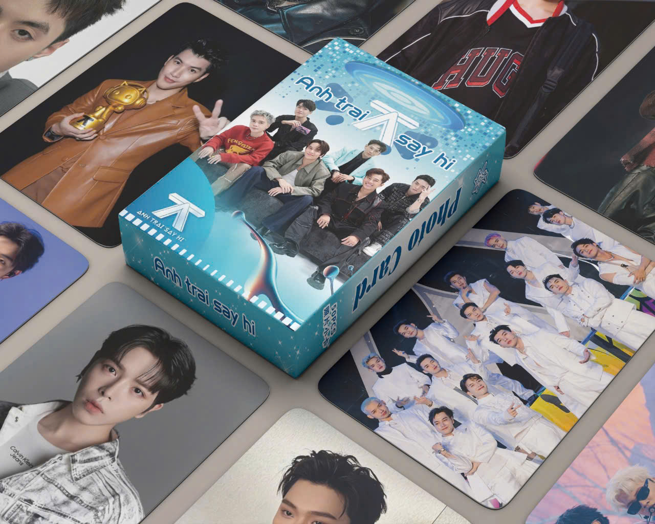 Hộp 50 Ảnh Lomo Anh Trai Say Hi Quang Hùng master D Hieuthuhai Captain Negav Rhyder Dương Domic Card bo góc