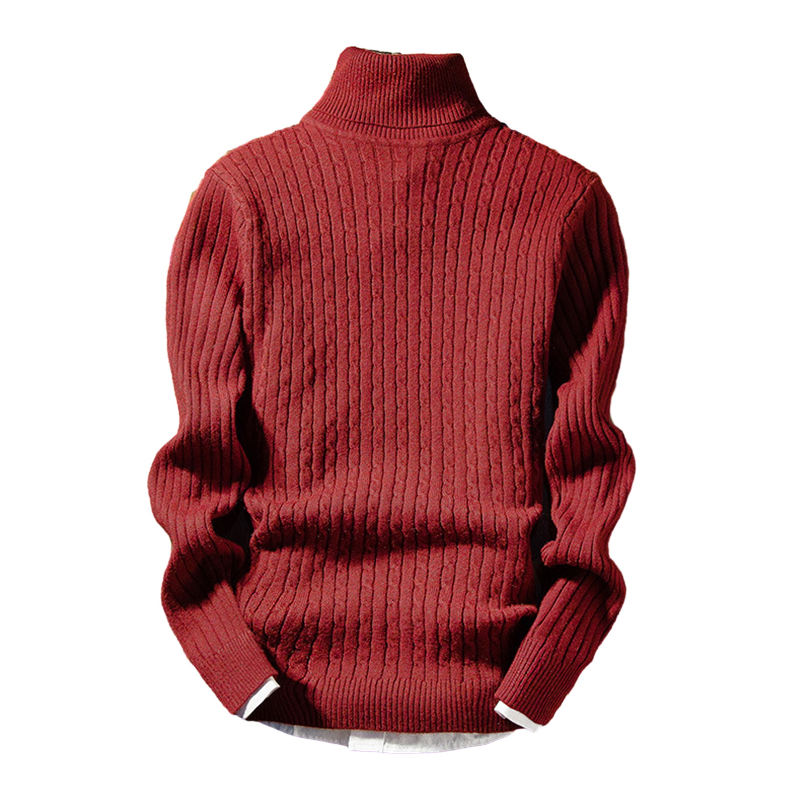 SR ® Herren-Langarmpullover, elastischer Pullover, gemütlicher Herren-Pullover mit hohem Kragen, weicher, warmer Strick für Herbst und Winter, kleiner als 617_voghion.com