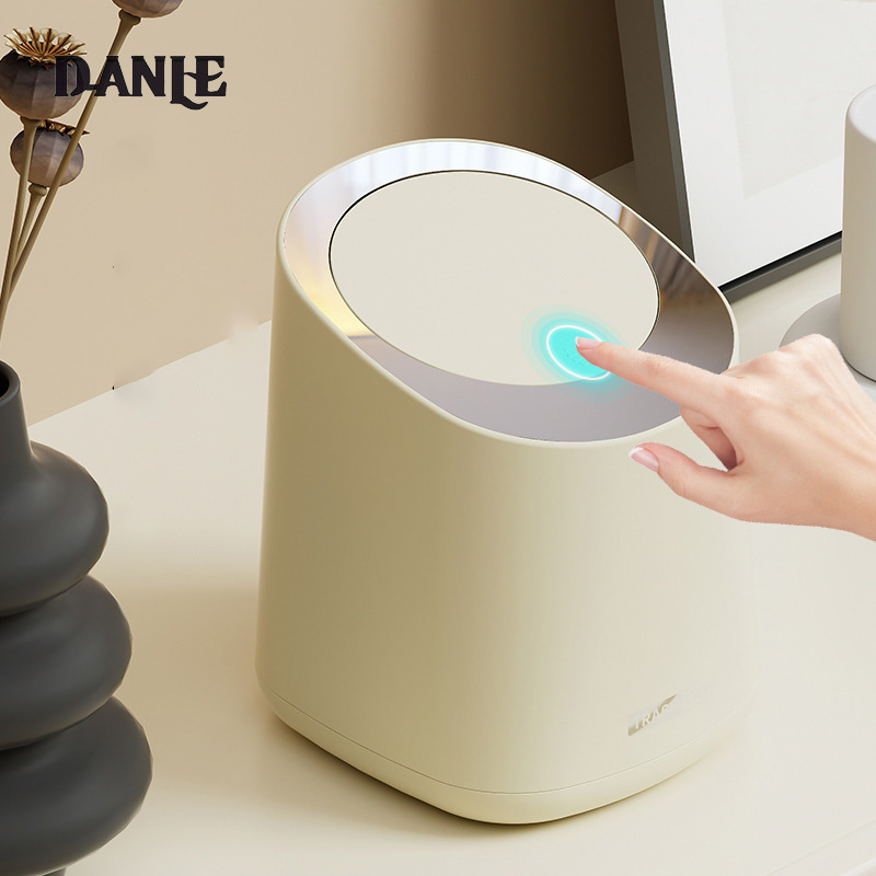 Desktop trash can push-type living room light luxury trash can car home desk restaurant storage trash can ราคา 161 บาท*ส่งฟรี