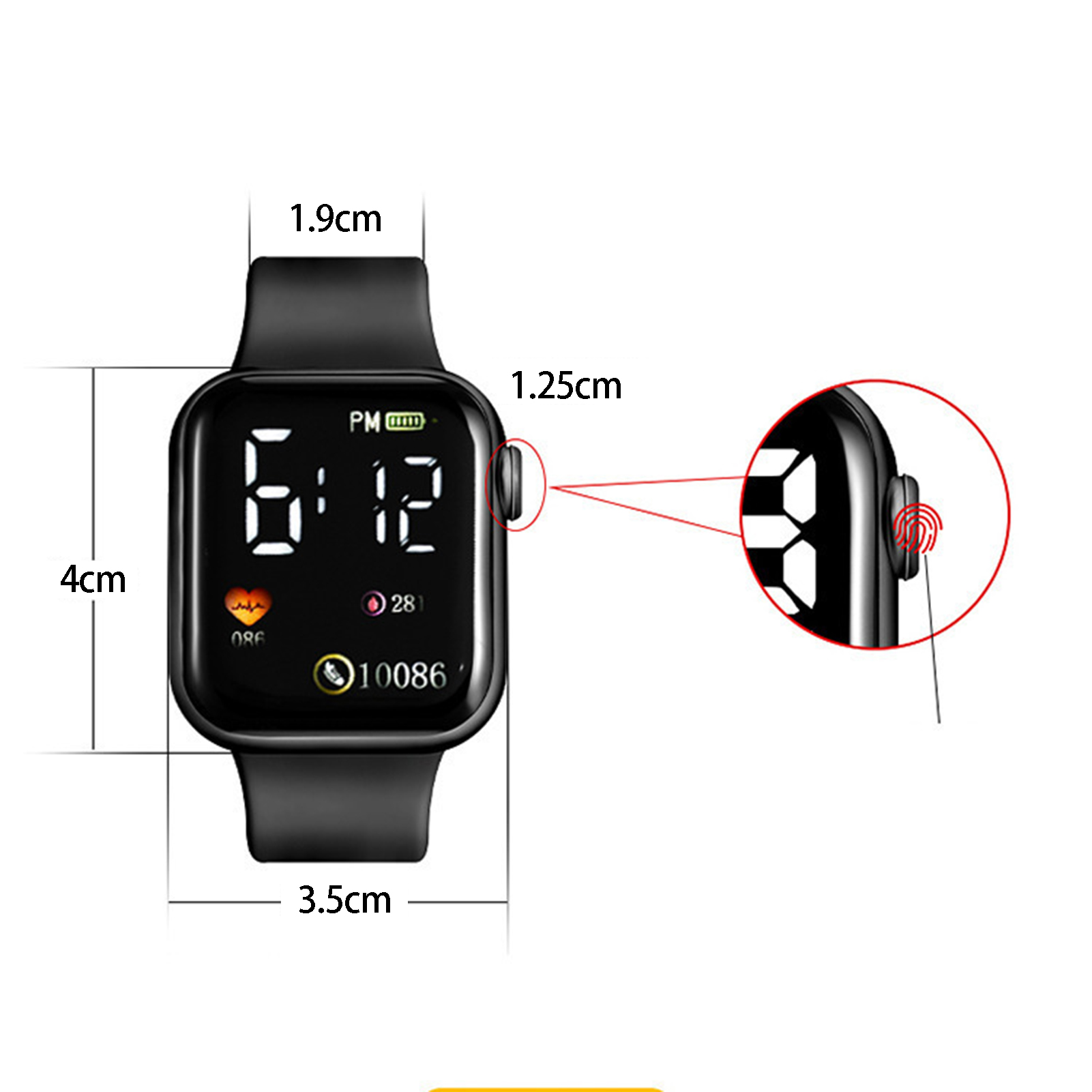 Student Digital Watch Square Dial Easy Operation Ultra-long Standby LED Precise Time Multifunctional Kids Sports Watch Outdoor Supplies Helpful Student Watch