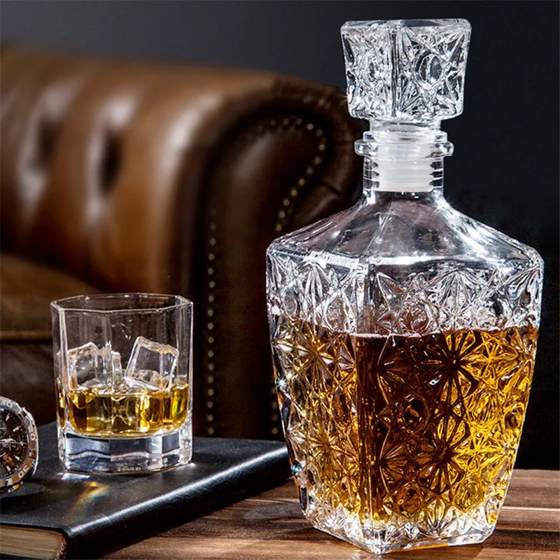 【Shop with Confidence】 Creative Transparent Glass Whiskey Liquor Drinks Decanter Crystal Spirits Bottle Carafe For Bar Party Wedding S