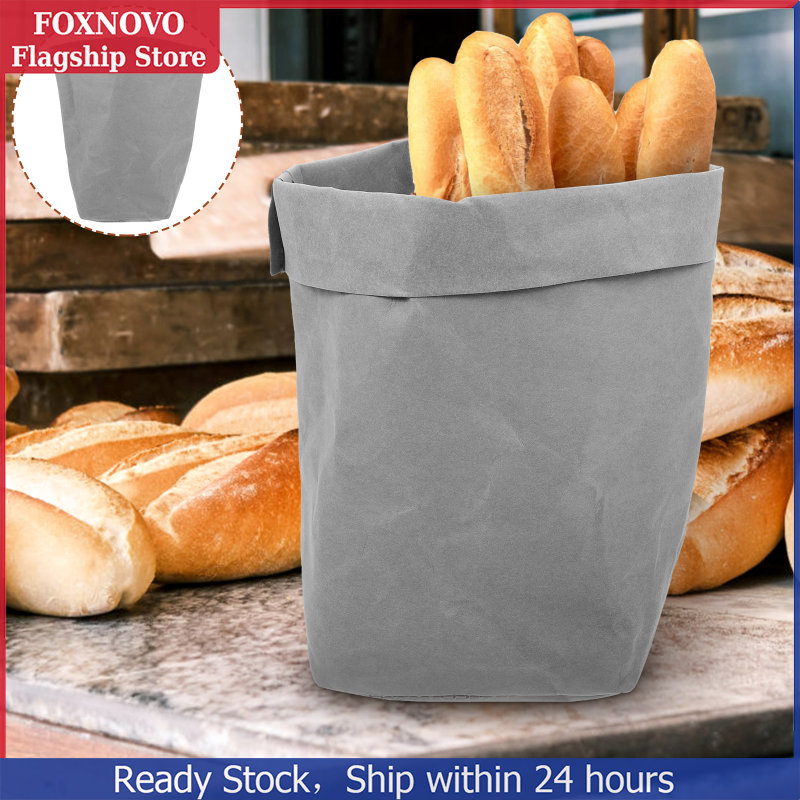 FOXNOVO Túi giấy kraft có thể giặt được kraft giấy lưu trữ túi rau quả