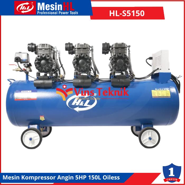 H&L Hl-S5150 Premier 5150L Oil-Less Compressor Machine Harga 13,446,000 rupiah*Gratis Ongkir