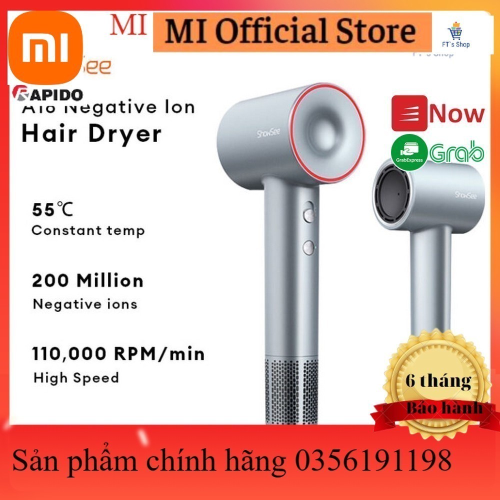 Máy Sấy Tóc Ion Âm ShowSee A18 Chính Hãng - Công Suất 1600W Làm Khô Tóc Nhanh Dưỡng Ẩm - FT Shop