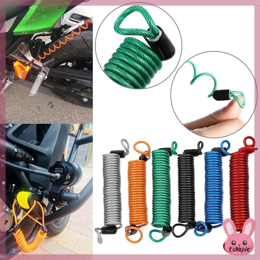 LUKAPIC phổ quát Phụ kiện 150cm Bảo vệ Cáp nhắc nhở mùa xuân Khóa đĩa báo động Chống trộm