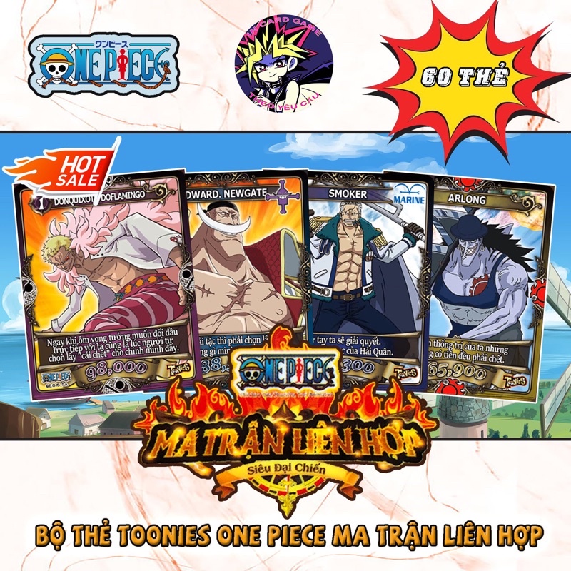 Bộ thẻ bài toonies one piece ma trận liên hợp 60 thẻ #2.