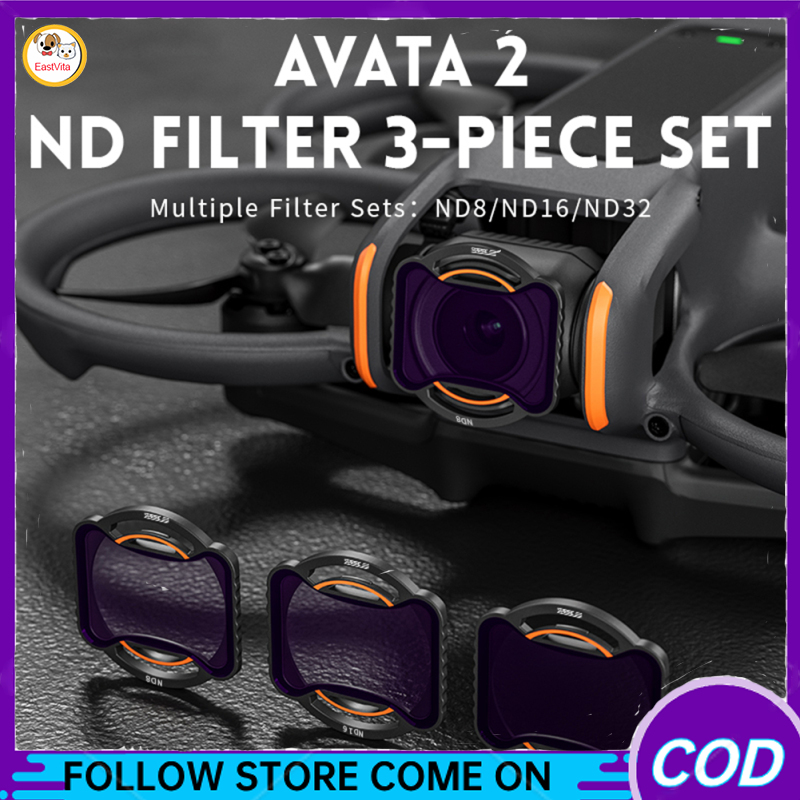 3 Pieces ND Filter Set HD Optical Glass Lens Filter Kit ND8 ND16 ND32 Easy Installing Compatible For DJI AVATA 2 Drone Lens