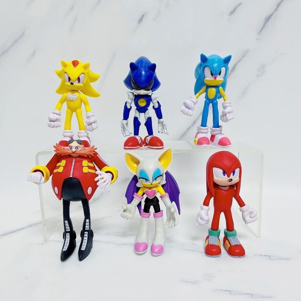 YUMANER 6pcs set Sonic Action Figure Sonic PVC Character Toy Sonic
