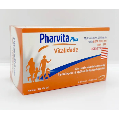 PHARVITA PLUS  giúp bổ sung vitamin và khoáng chất, giảm tình trạng mệt mỏi - Hộp 60v