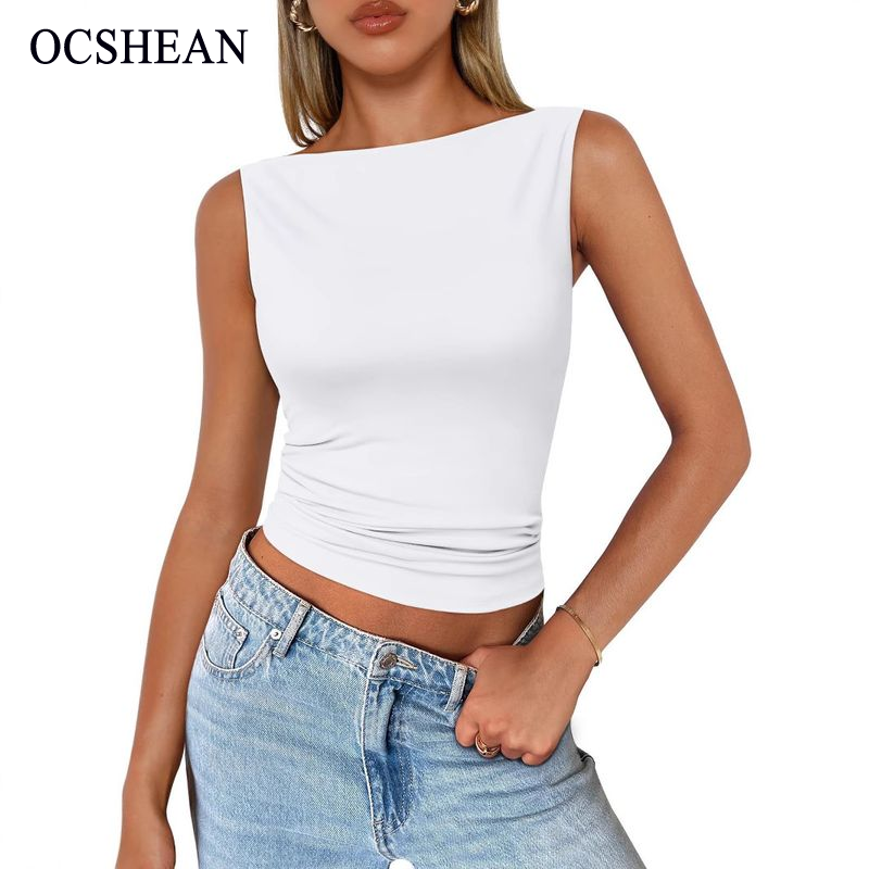 OCSHEAN เสื้อกล้ามแขนกุดแบบใหม่สำหรับฤดูใบไม้ผลิและฤดูร้อนสไตล์ยุโรปและอเมริกาเสื้อใส่ด้านในเข้ารูปสำหรับสาวฮอต Y2K แฟชั่นเซ็กซี่สำหรับผู้หญิง ราคา 122 บาท*ส่งฟรี